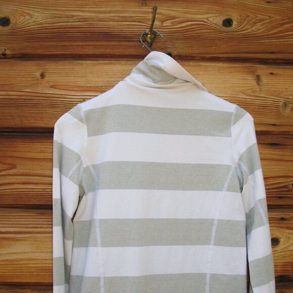 Lululemon In Stride Jacket Brushed White Silver Spoon Wide Bold Multi Stripe - Picture 10 of 12